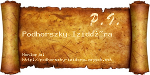 Podhorszky Izidóra névjegykártya